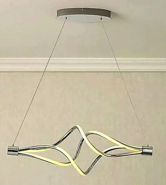 Vortex Chrome Led Spiral Pendant Chrome Energy Saving Ceiling Light