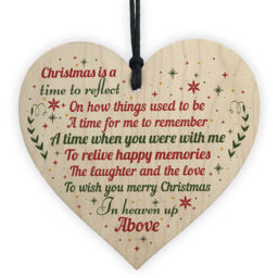 Memorial Christmas Decoration Mum Dad Nan Grandad Hanging Wooden Heart