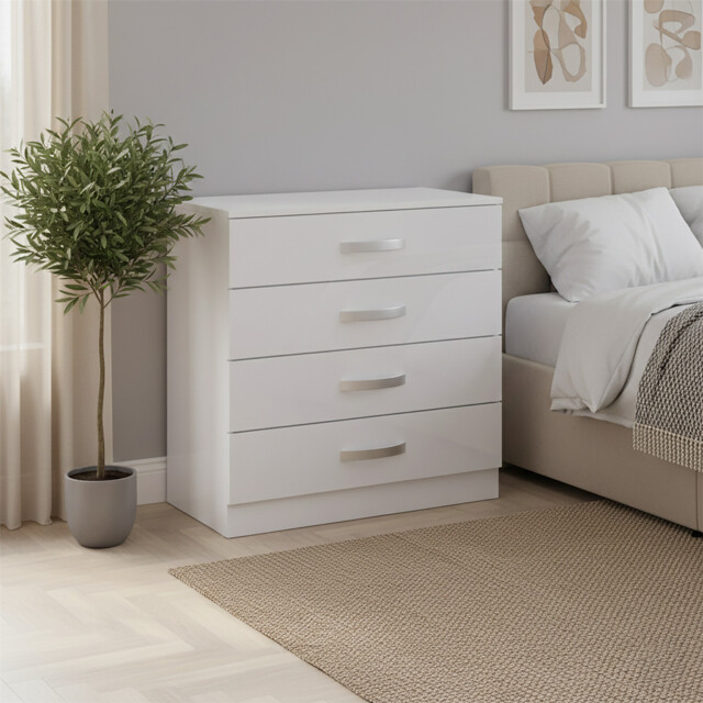 High Gloss Chest Of Drawers Bedside Cabinet Wardrobe Dressing Table