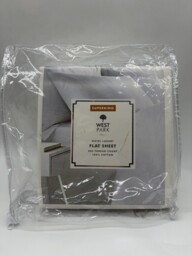 Cotton 200 Thread Count Flat Sheet Super King Size White 275cm X 310