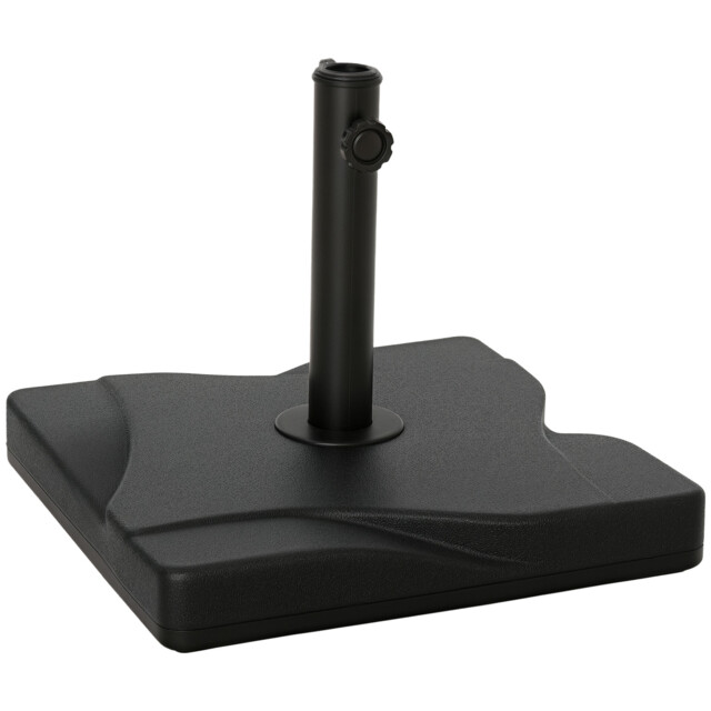 Outsunny 20kg Square Patio Parasol Base, Fits 32mm, 38mm, 48mm Pole -