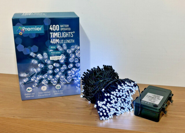 400 Battery-operated Multi Action Led Cool White String Lights - All