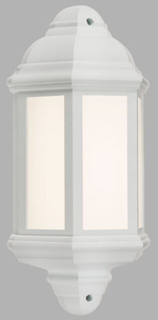 Knightsbridge Led White Half Wall Lantern 8w Less Energy Outdoor Light