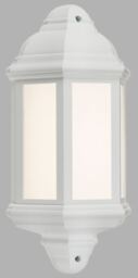 Knightsbridge Led White Half Wall Lantern 8w Less Energy Outdoor Light