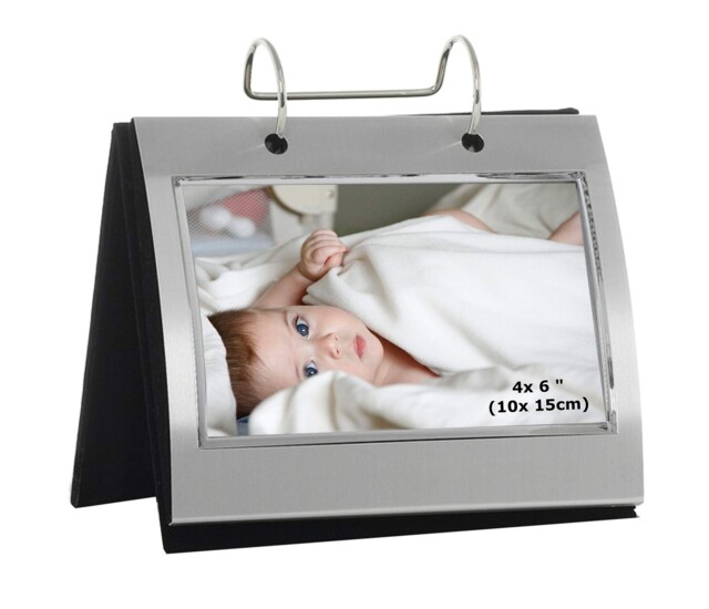 Silver Freestanding Photo Frame Holds 50 6x4 Photos 15 X 10 Cm,