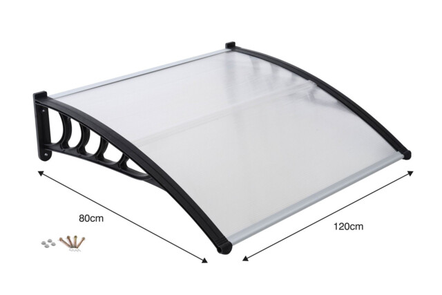 Front Door Canopy Porch Rain Protector Awning Lean-to Roof Shelter 80