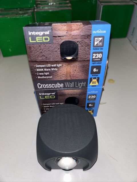 Integral Ildeb034 Crosscube 2-way Led Light, Dark Grey, Ip54, 3000k