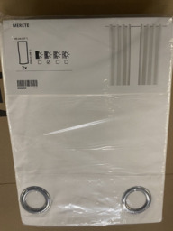 Ikea Merete Room Darkening Curtains, 1 Pair, White, 145x250