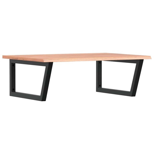 Basin Shelf Wall Mounted Bathroom Countertop steel And solid Wood Oak