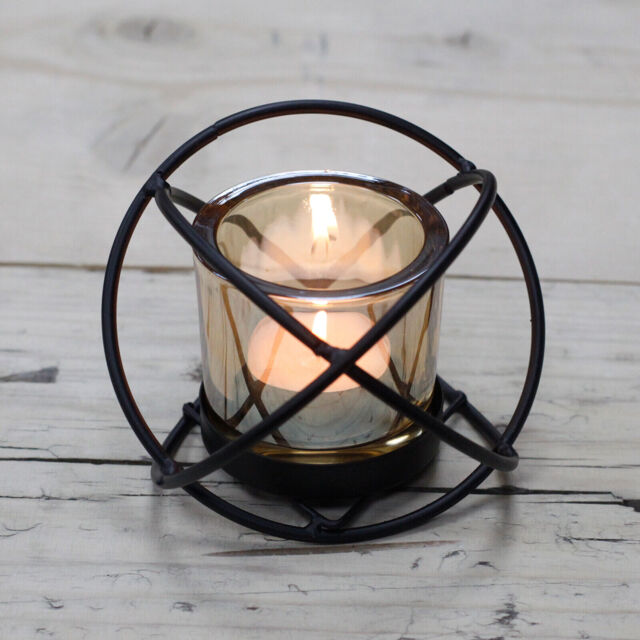 Centrepiece Iron & Glass Votive Candle Holder - 1 Cup Single Ball