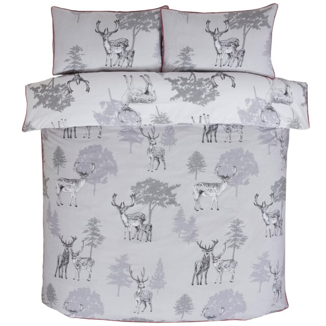 Stag Sherwood Single Duvet Cover Set Forest Animals Reversible Bedding