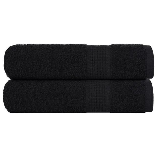 Hand Towels 2 Pcs Black 50x100 Cm 360 Gsm 100% Cotton Vidaxl