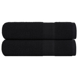 Hand Towels 2 Pcs Black 50x100 Cm 360 Gsm 100% Cotton Vidaxl