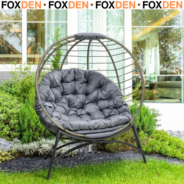 Folding Pe Rattan Egg Chair Wicker Basket Chair With Cushion Bottle