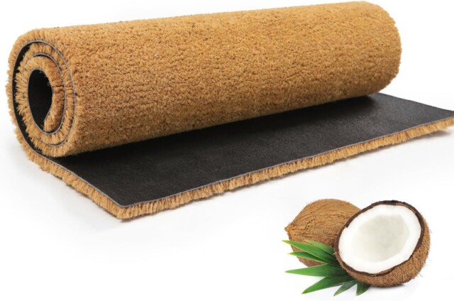 Coir Door Mat 40x70cm Plain Heavy Duty Indoor Outdoor Entrance Brown
