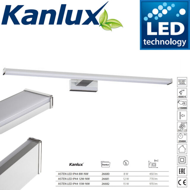 Kanlux Asten Modern Led Bathroom Ip44 Over Mirror Light Picture Wall