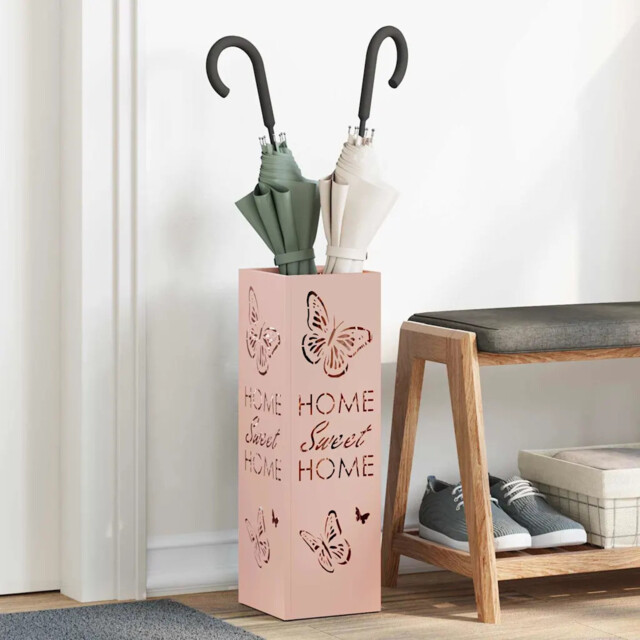 Umbrella Stand Pink 15.5 X 15.5 X 49 Cm Steel Vidaxl