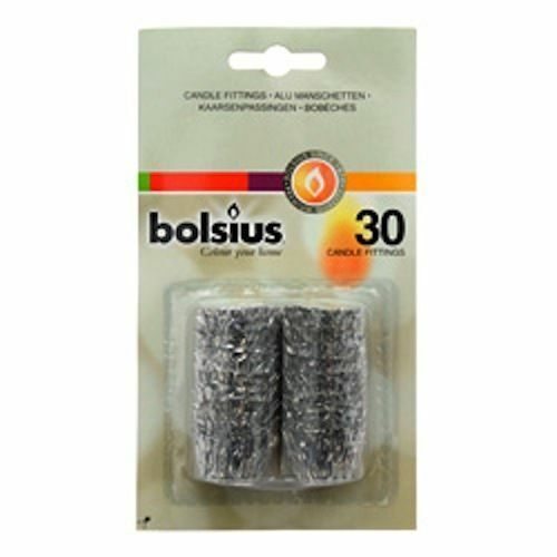 Pack Of 30 Bolsius Silver Candle Fittings Candle Grips - Ideal For