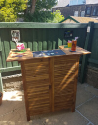 Outdoor Patio Wooden Bar Table Weather Resistant Garden Tables Acacia