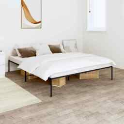 Metal Bed Frame Black 160x200 Cm Vidaxl