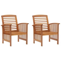 Garden Chairs Wooden Outdoor Dining Seat Armchair Solid Acacia Wood