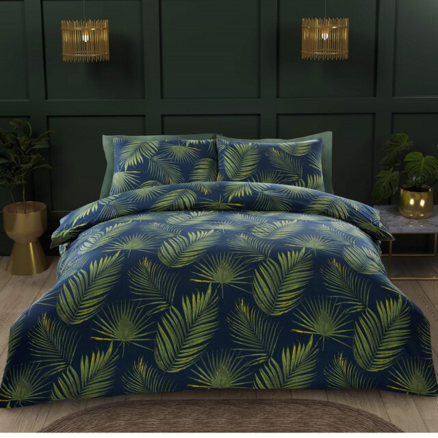 Palma Tropical Jungle Leaves Duvet Cover Set Quilt Bedding Set Double