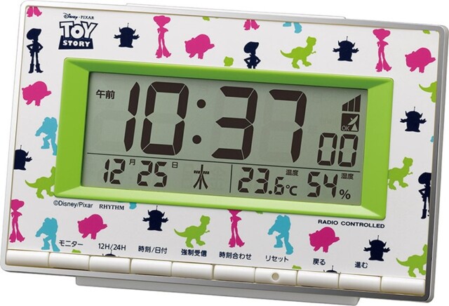 Rhythm Toy Story Disney Radio Wave Digital Clock Temperature Humidity