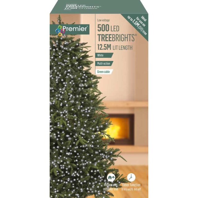 Premier 500 Led Multi-action Treebrights Christmas Tree Lights With