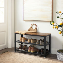 Vintage Shoe Rack Storage Shoe Bench With Seat With Shelves Shoes