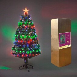 Pre Lit Christmas Tree Green Led Lights Fiber Optic Bushy Xmas Home