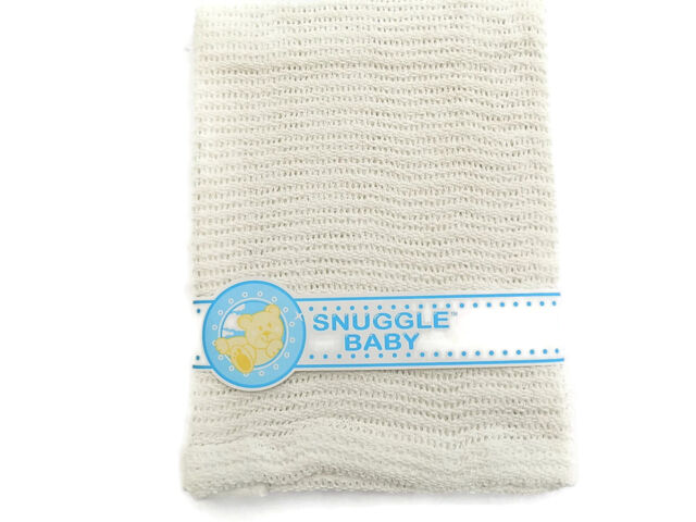 Cellular Cotton Pram Blanket 75 X 100 Cm Color White 215