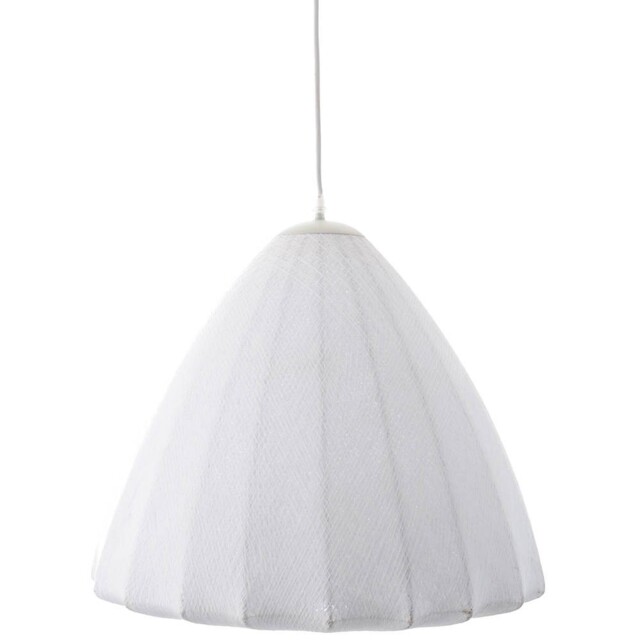 Litecraft Lunar Cocoon Styled Ceiling Pendant White Fabric Shaded E27