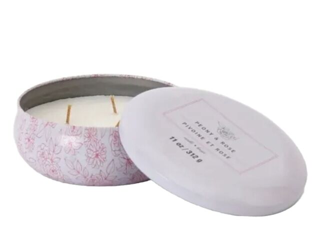 Ashland Home Fragrance 3-wick Tin Candle - Peony & Rose 312g -