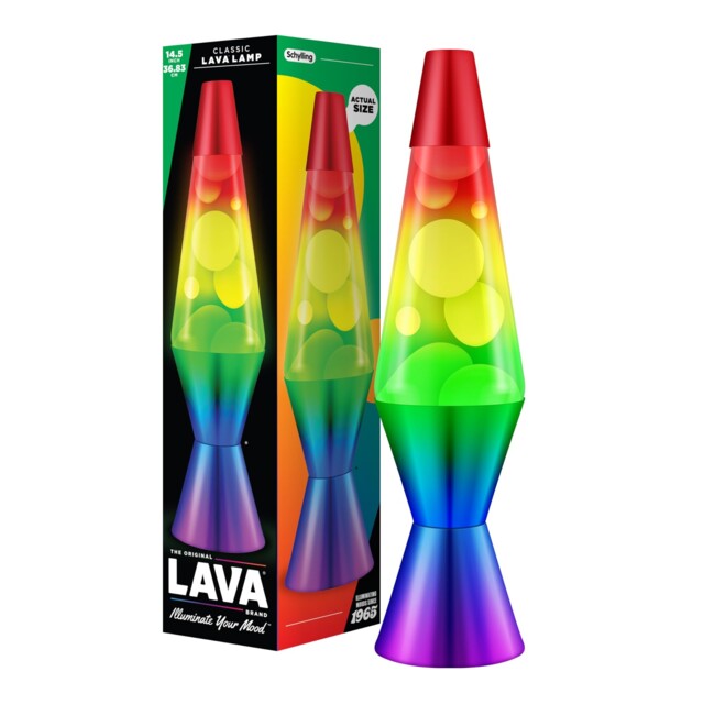 Lava Lamp Rainbow 2179 Hand Painted Tri Color Globe White Wax Clear