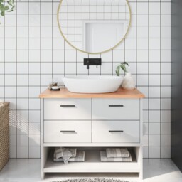 Bathroom Countertop Vanity Top Wash Basin Worktop Treated Solid Wood