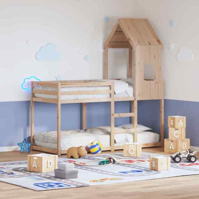 Bunk Bed Without Mattress 90x200 Cm Solid Wood Pine Vidaxl