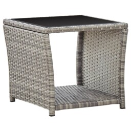 Outdoor Patio Square Poly Rattan Garden Side End Sofa Coffee Table