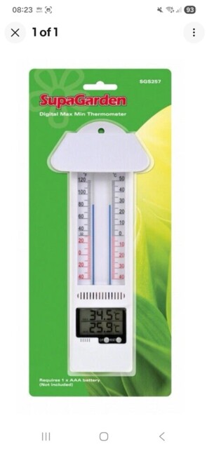 Garden & Green House Thermometer - Mercury Free, Min/max Display