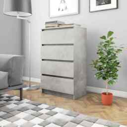 Sideboard Concrete Grey 60x35x98.5 Cm Engineered Wood Vidaxl