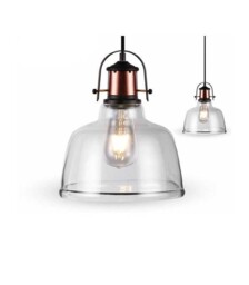 Pendant Holder E27 Vintage Metal + Glass