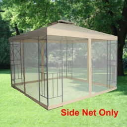Mosquito Side Net Fly Screen Netting With Zipper For 3x3m Metal Gazebo
