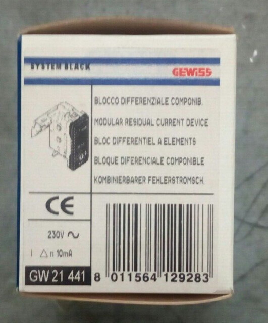 Black System Gw21441 Differential Block 10ma Class A - Gewiss Gw21441