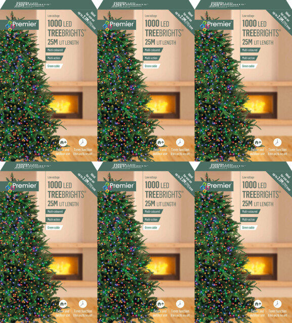 6x Premier 1000 Led Multi-action Treebrights Christmas Tree Lights