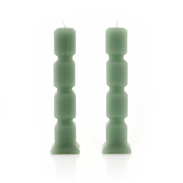 Hestia Set Of 2 Sage Cube Candles - Home Décor - Perfect For Gifting