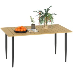 Outsunny 150 X 90cm Garden Dining Table With Parasol Hole, Table Only,
