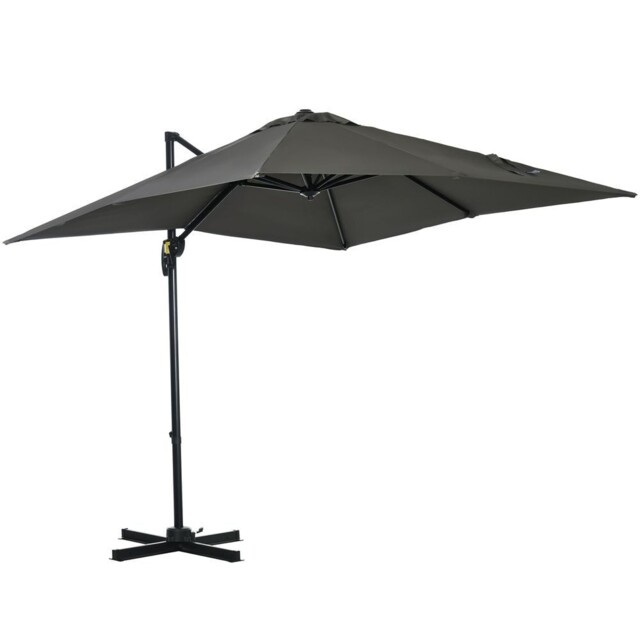 High-quality Outsunny Cantilever Parasol W/ 360 Rotation & Hand Crank