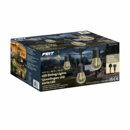Feit 48ft (14.6m) Heavy Duty Led Waterproof String Lights Set + 26