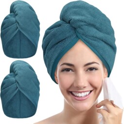 Youlertex Microfibre Hair Towel Wrap: 2pack Hair Turban Super