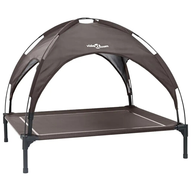 Dog Bed With Canopy Elevated Dog Cot Anthracite Oxford Fabric And