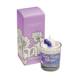 Scented Piped Candle Glass Jar Bomb Cosmetics Shiny Happy Purple